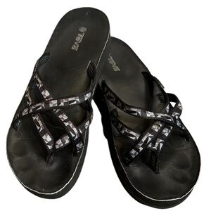 TEVA BOOST Strappy Slip On Women’s Wedge Performance Sandal Size 8 Glittery EUC